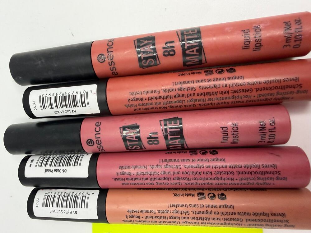 Essence Stay 8H Matte Liquid Lipstick Mixed Shades Lot of 5 Full Size 3ml